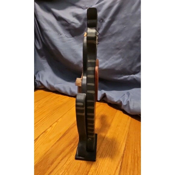 Rustic Folk Art Black & Gray Cat With a  Heart Bird & Bird House Wood Décor - Picture 2 of 8